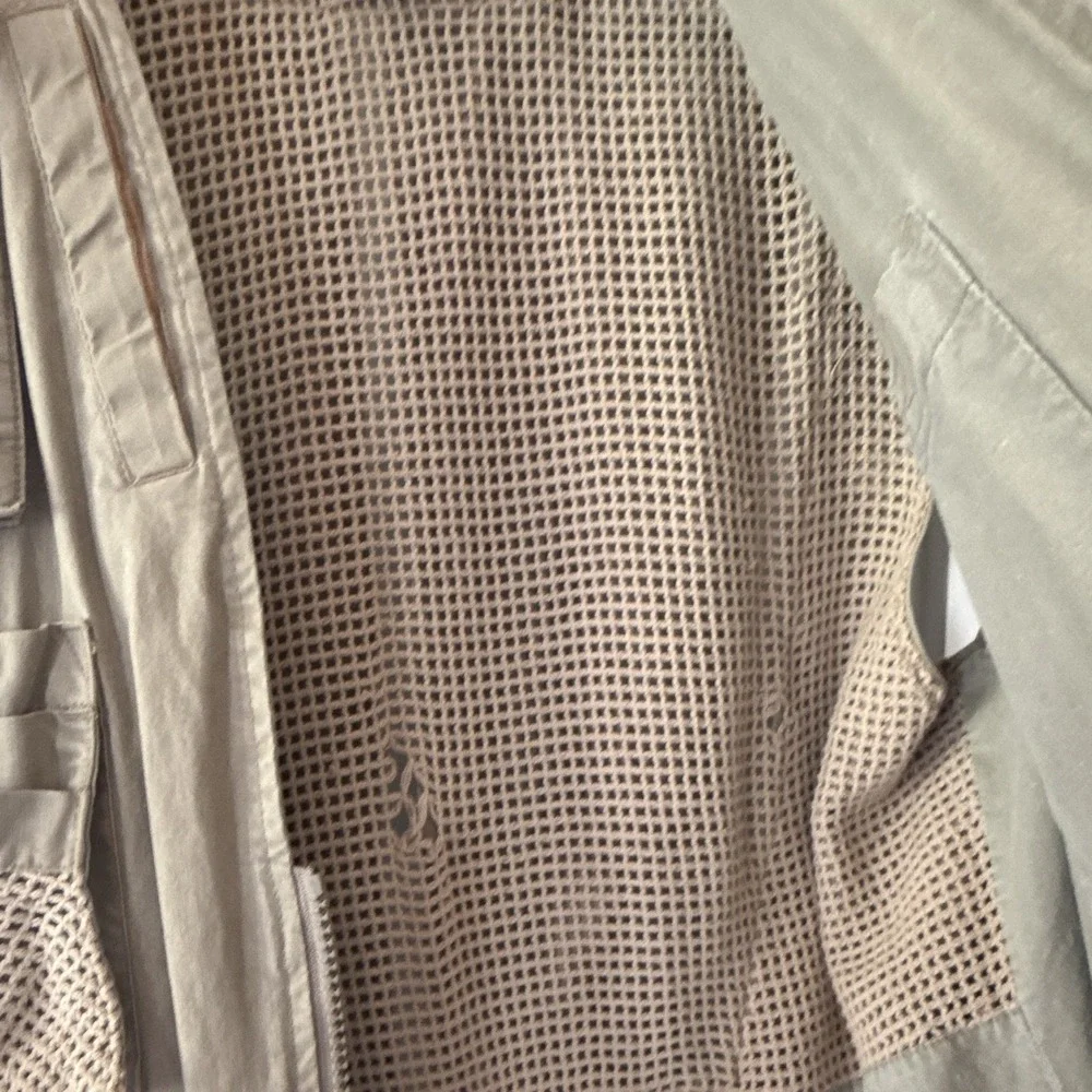 Banana Republic Mens L Beige Cotton Fishing Vest Vintage Utility Multi-Pocket